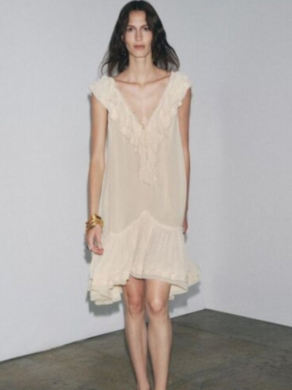 NWT ZARA RUFFLED LACE DRESS ZW COLLECTION S, M, XS
